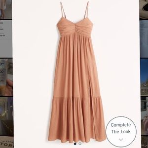 Abercrombie Ruched Babydoll Maxi Dress